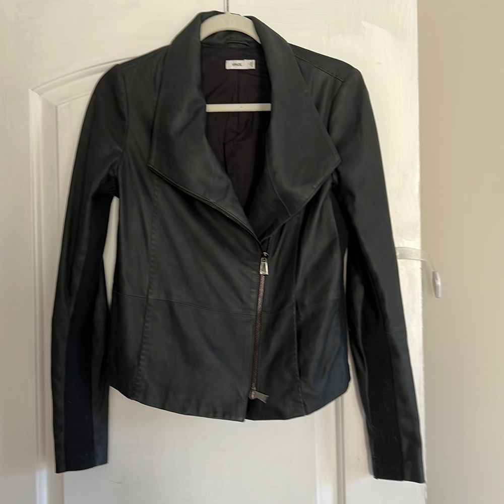 Vince soft leather draped jacket
